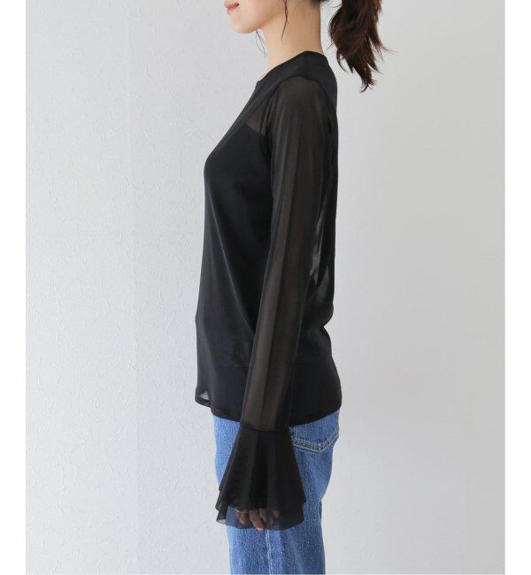 SLOBE IENA「《追加》ラッフルスリーブチュールプルオーバー」|Tシャツ・カットソー|