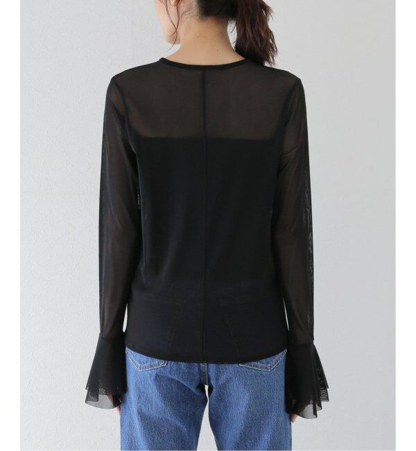 SLOBE IENA「《追加》ラッフルスリーブチュールプルオーバー」|Tシャツ・カットソー|