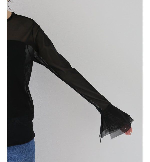 SLOBE IENA「《追加》ラッフルスリーブチュールプルオーバー」|Tシャツ・カットソー|