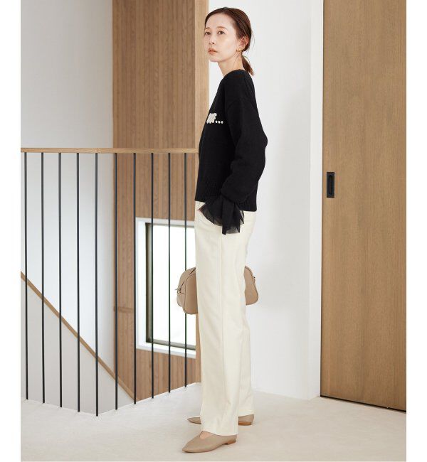 SLOBE IENA「《追加2》ラッフルスリーブチュールプルオーバー」|Tシャツ・カットソー|