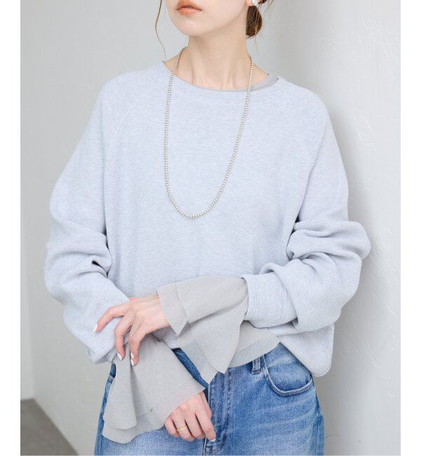 SLOBE IENA「《追加2》ラッフルスリーブチュールプルオーバー」|Tシャツ・カットソー|