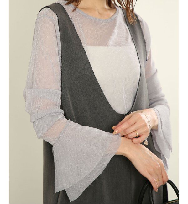 SLOBE IENA「《追加2》ラッフルスリーブチュールプルオーバー」|Tシャツ・カットソー|