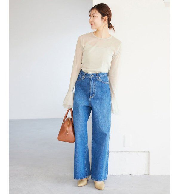 SLOBE IENA「《追加2》ラッフルスリーブチュールプルオーバー」|Tシャツ・カットソー|