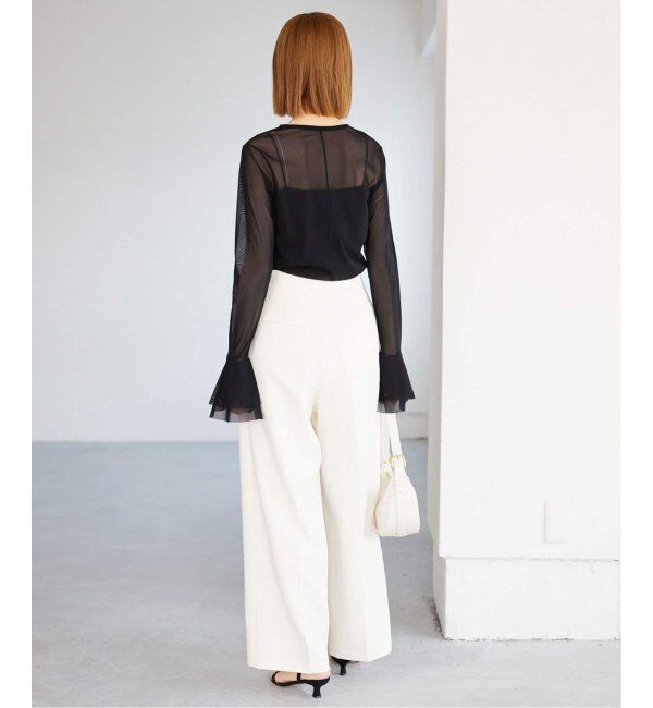 SLOBE IENA「《追加2》ラッフルスリーブチュールプルオーバー」|Tシャツ・カットソー|