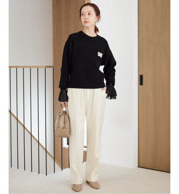 SLOBE IENA「《追加2》ラッフルスリーブチュールプルオーバー」|Tシャツ・カットソー|