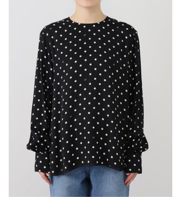IENA「Maison IENAドットブラウス」|シャツ・ブラウス|ブラック