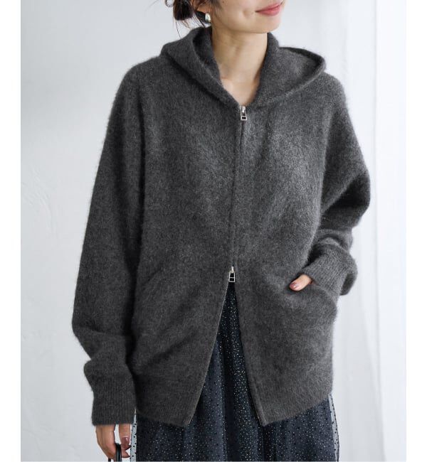 IENA「ジップアップフーディー」|ニット・セーター|