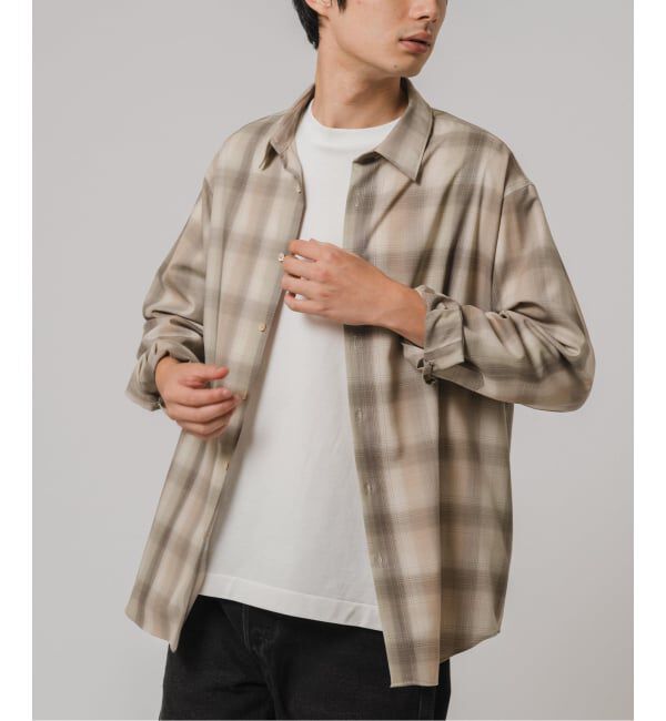 EDIFICE「SUPER 120&rsquo;s ウール チェック レギュラー シャツ」|シャツ・ブラウス|ベージュ