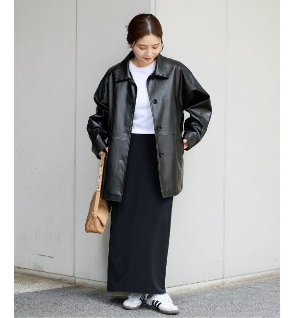 JOURNAL STANDARD「《追加》ウォッシャブルフェイクレザーファー襟付カバーオール」|ライダースジャケット|