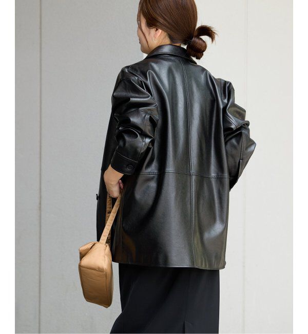 JOURNAL STANDARD「《追加》ウォッシャブルフェイクレザーファー襟付カバーオール」|ライダースジャケット|