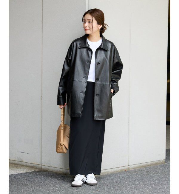 JOURNAL STANDARD「《追加》ウォッシャブルフェイクレザーファー襟付カバーオール」|ライダースジャケット|