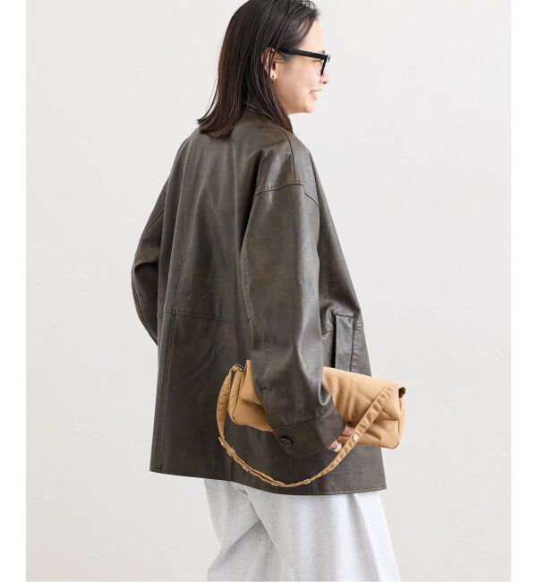 JOURNAL STANDARD「《追加》ウォッシャブルフェイクレザーファー襟付カバーオール」|ライダースジャケット|