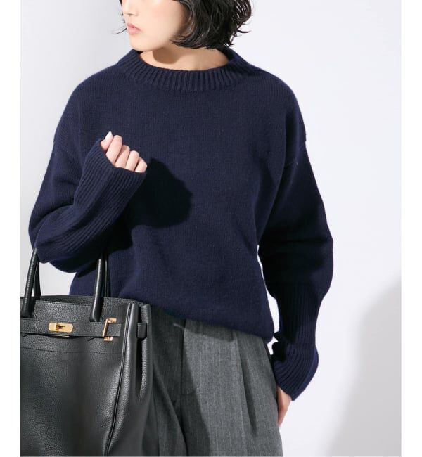 journal standard L'essage「《追加》別注【ISLAND TIDES/アイランドタイド】ラムズウールC/N」|ニット・セーター|ネイビー