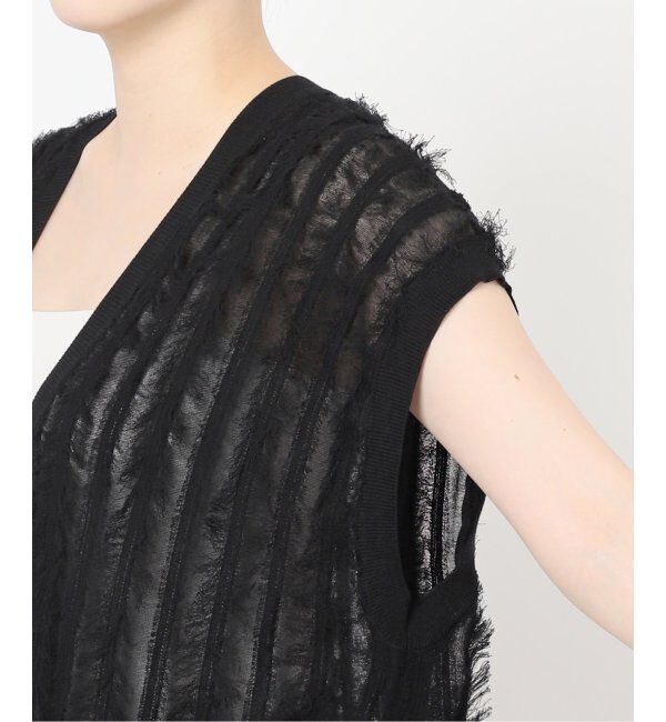 Spick and Span「《追加》フリンジニットベスト」|ベスト・ジレ|