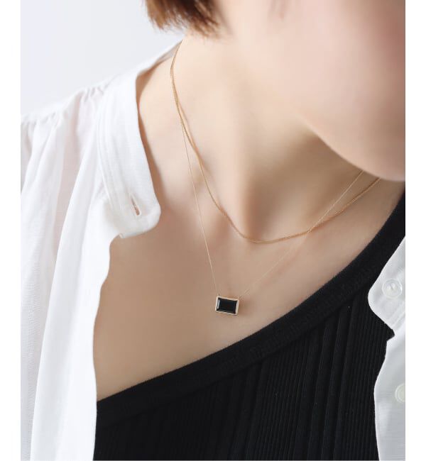 Lilas by Spick&Span「レクタングルオニキスネックレス K10」|ネックレス|