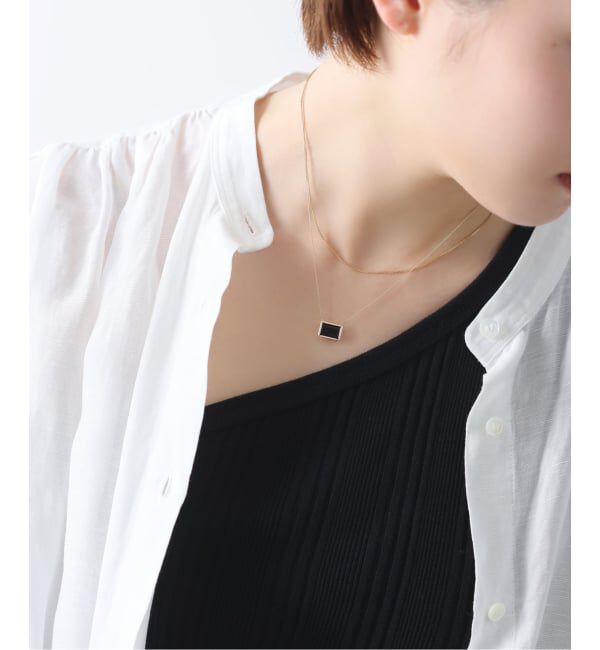 Lilas by Spick&Span「レクタングルオニキスネックレス K10」|ネックレス|