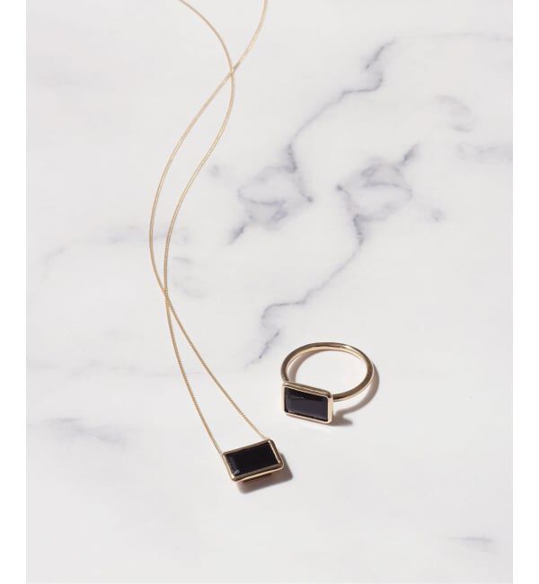 Lilas by Spick&Span「レクタングルオニキスネックレス K10」|ネックレス|