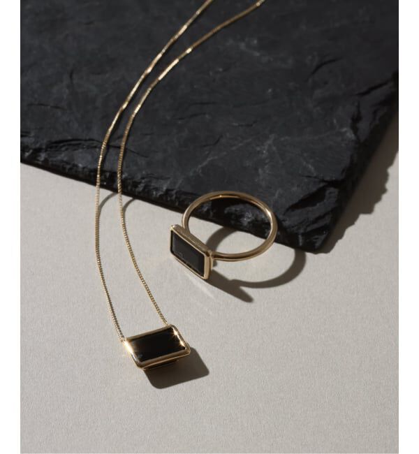 Lilas by Spick&Span「レクタングルオニキスネックレス K10」|ネックレス|