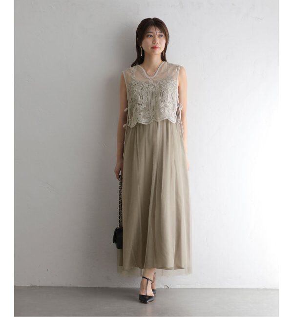  「ケミカルレースベストセットドレス」|ドレス|