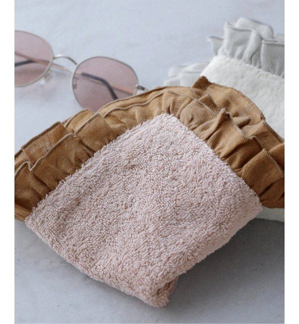  「BORGO DELLE TOVAGLIE/ボルゴ デレ トヴァーリエ 別注フリルミニタオル」|ハンカチ|ブラウン