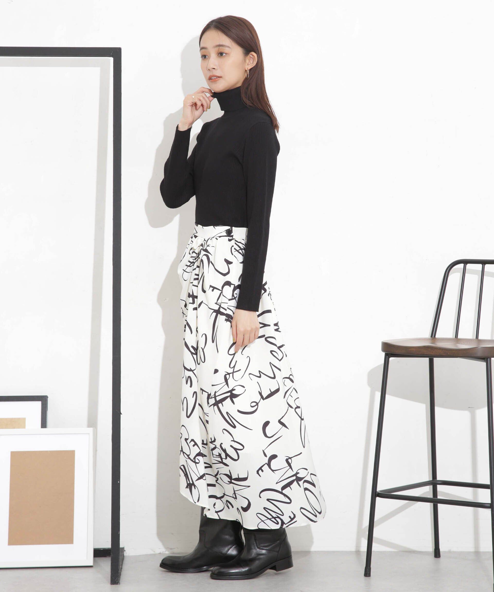 nano･universe「椿オイル加工リブタートルニット」|ニット・セーター|