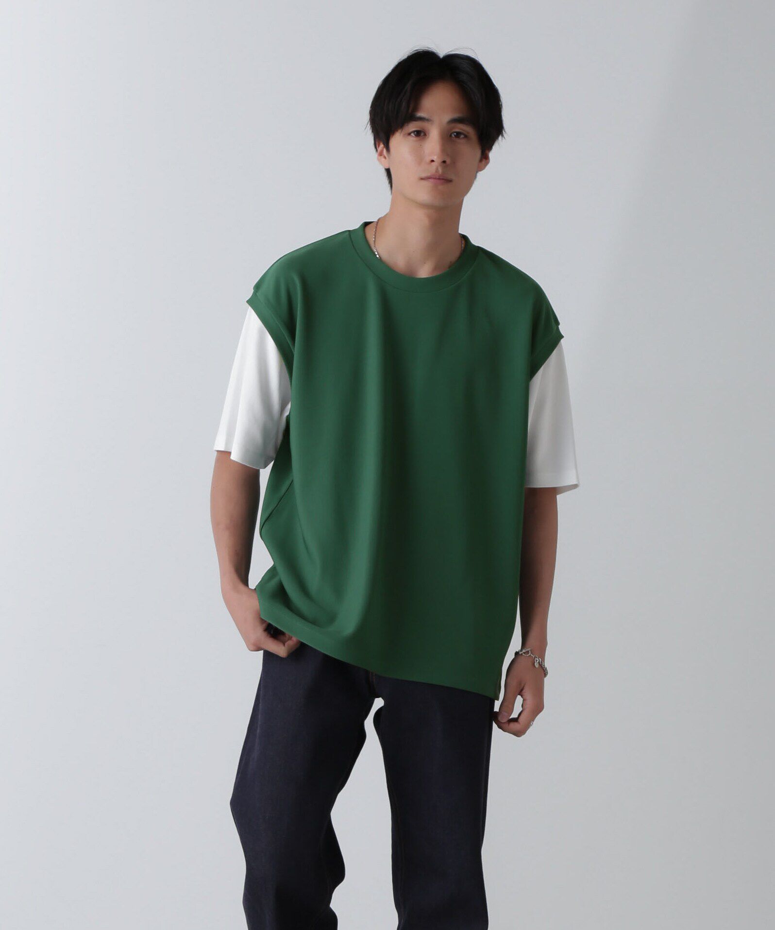 nano･universe「フェイクレイヤードリラックスTシャツ 半袖」|Tシャツ・カットソー|