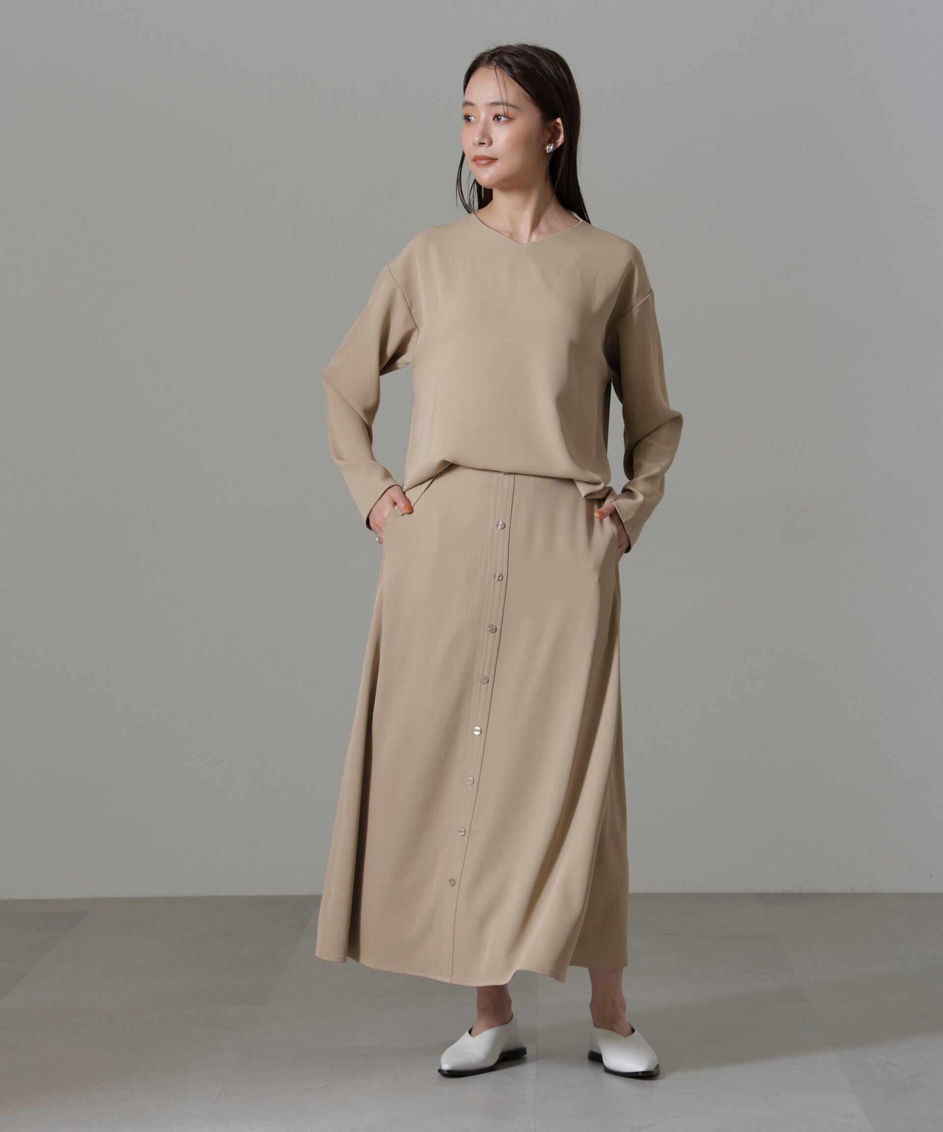 nano･universe「バックVネックプルオーバーブラウス(セットアップ可)」|シャツ・ブラウス|