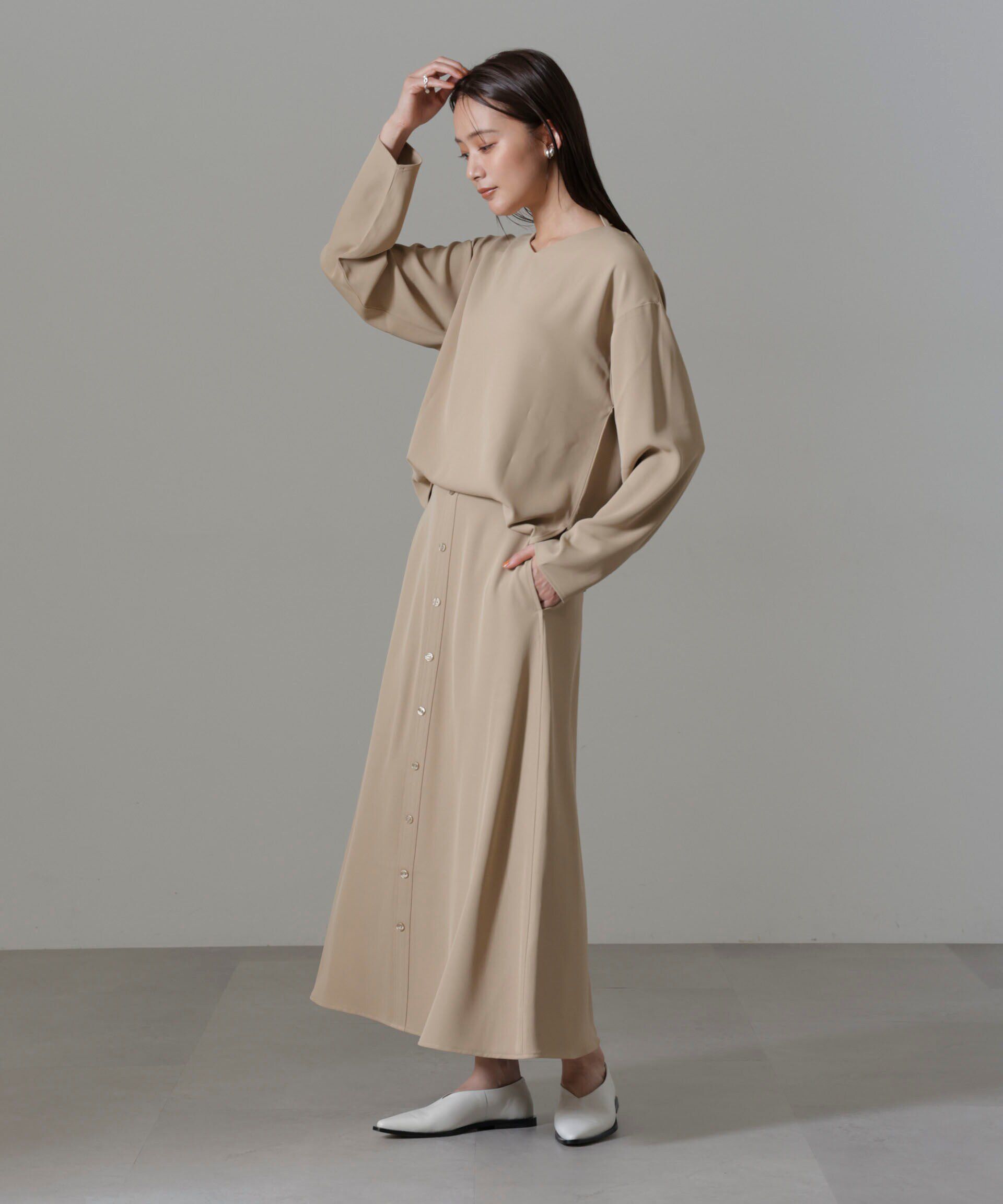 nano･universe「バックVネックプルオーバーブラウス(セットアップ可)」|シャツ・ブラウス|