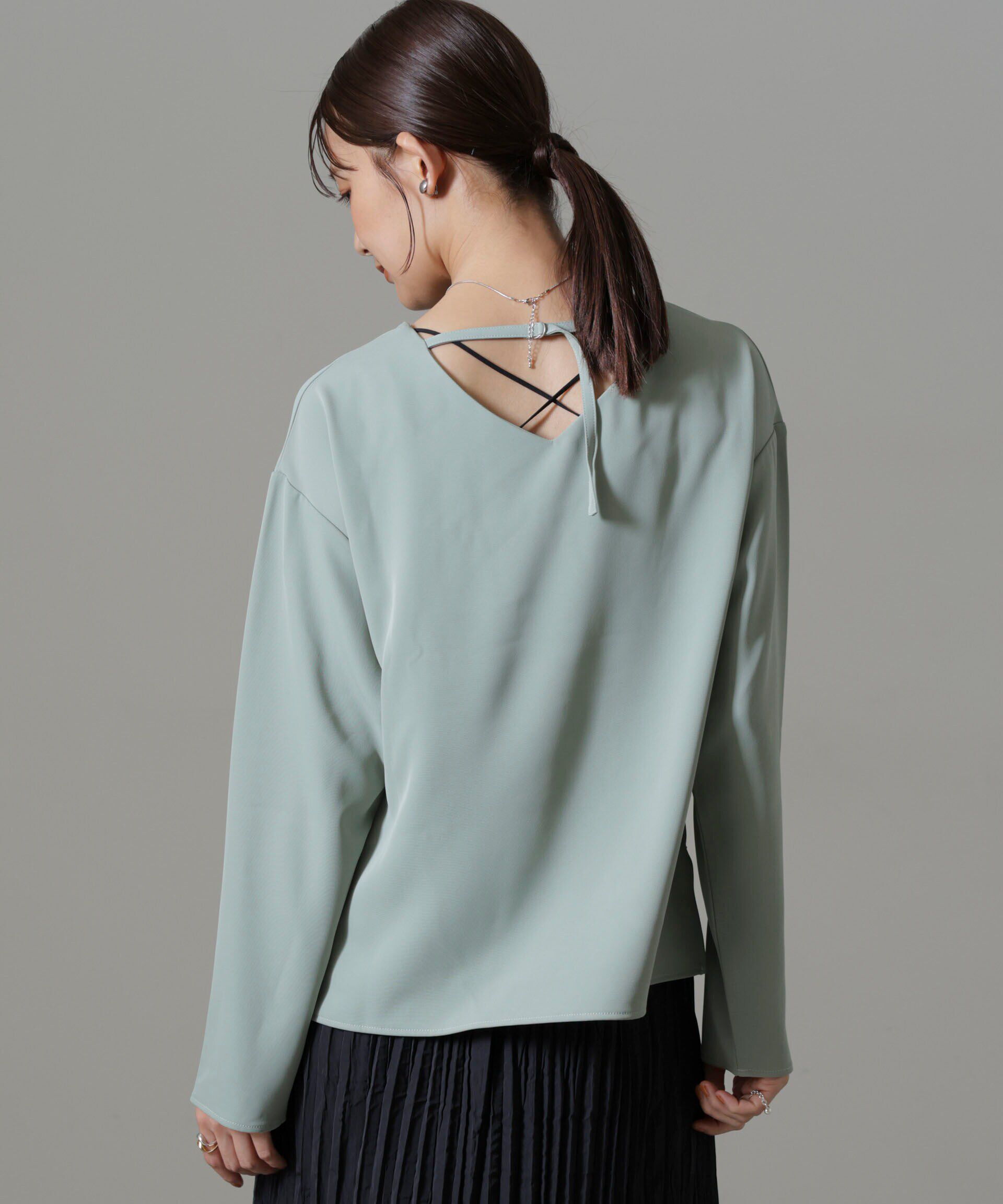 nano･universe「バックVネックプルオーバーブラウス(セットアップ可)」|シャツ・ブラウス|