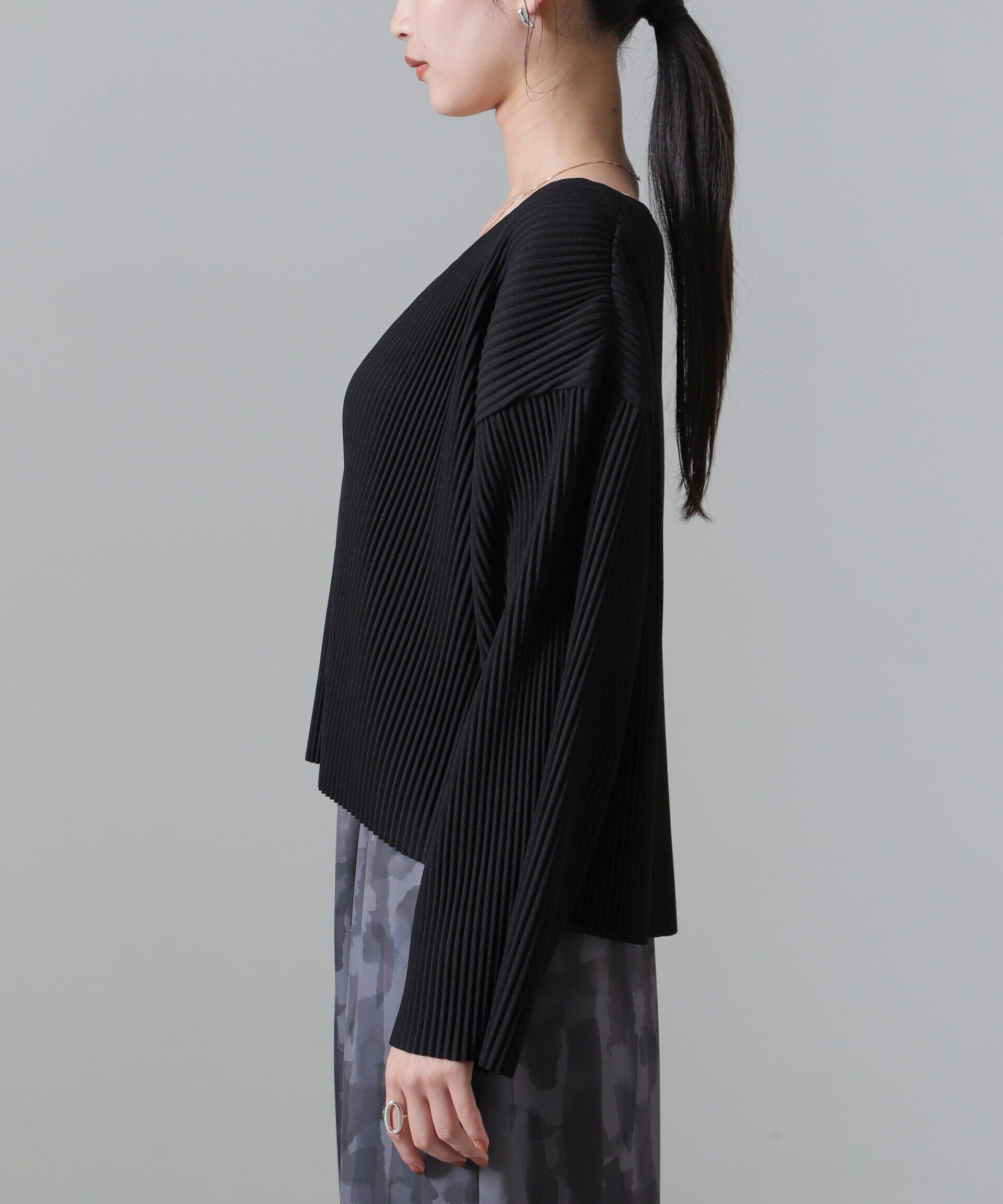 nano･universe「プリーツカット着流しカーディガン(セットアップ可)」|Tシャツ・カットソー|
