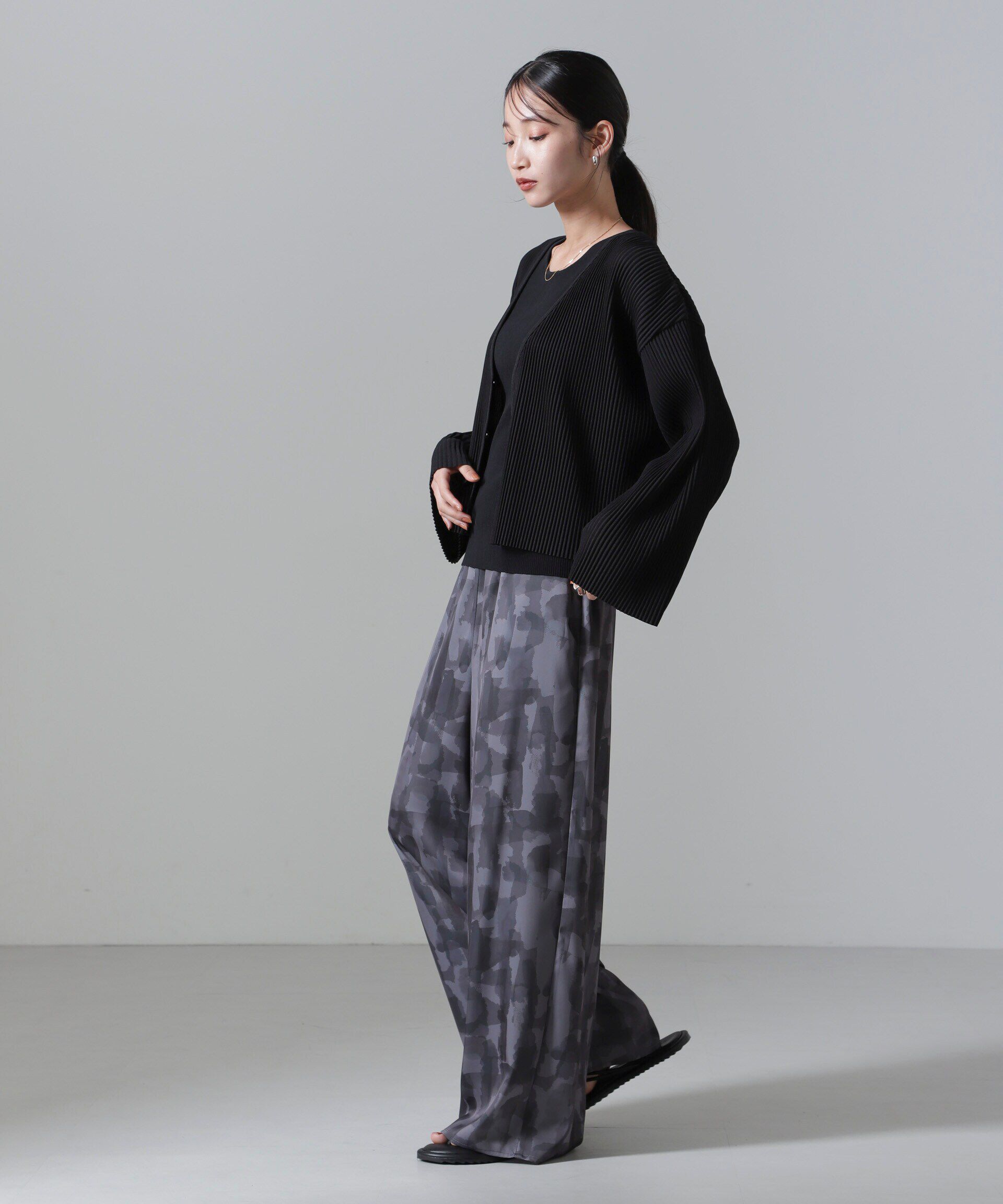 nano･universe「プリーツカット着流しカーディガン(セットアップ可)」|Tシャツ・カットソー|