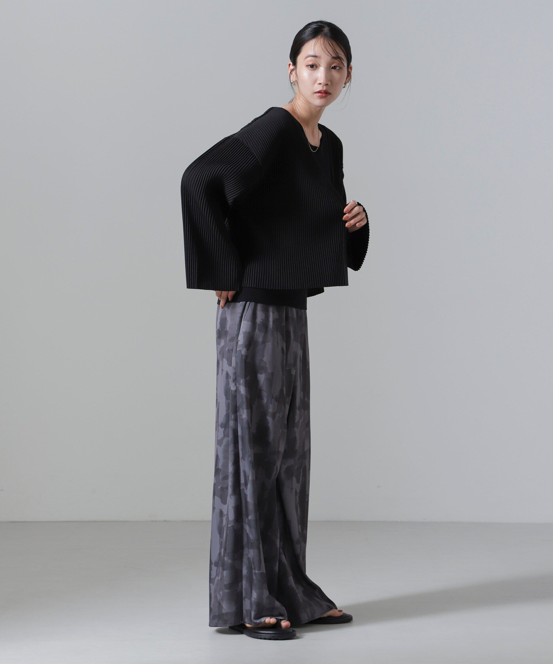 nano･universe「プリーツカット着流しカーディガン(セットアップ可)」|Tシャツ・カットソー|