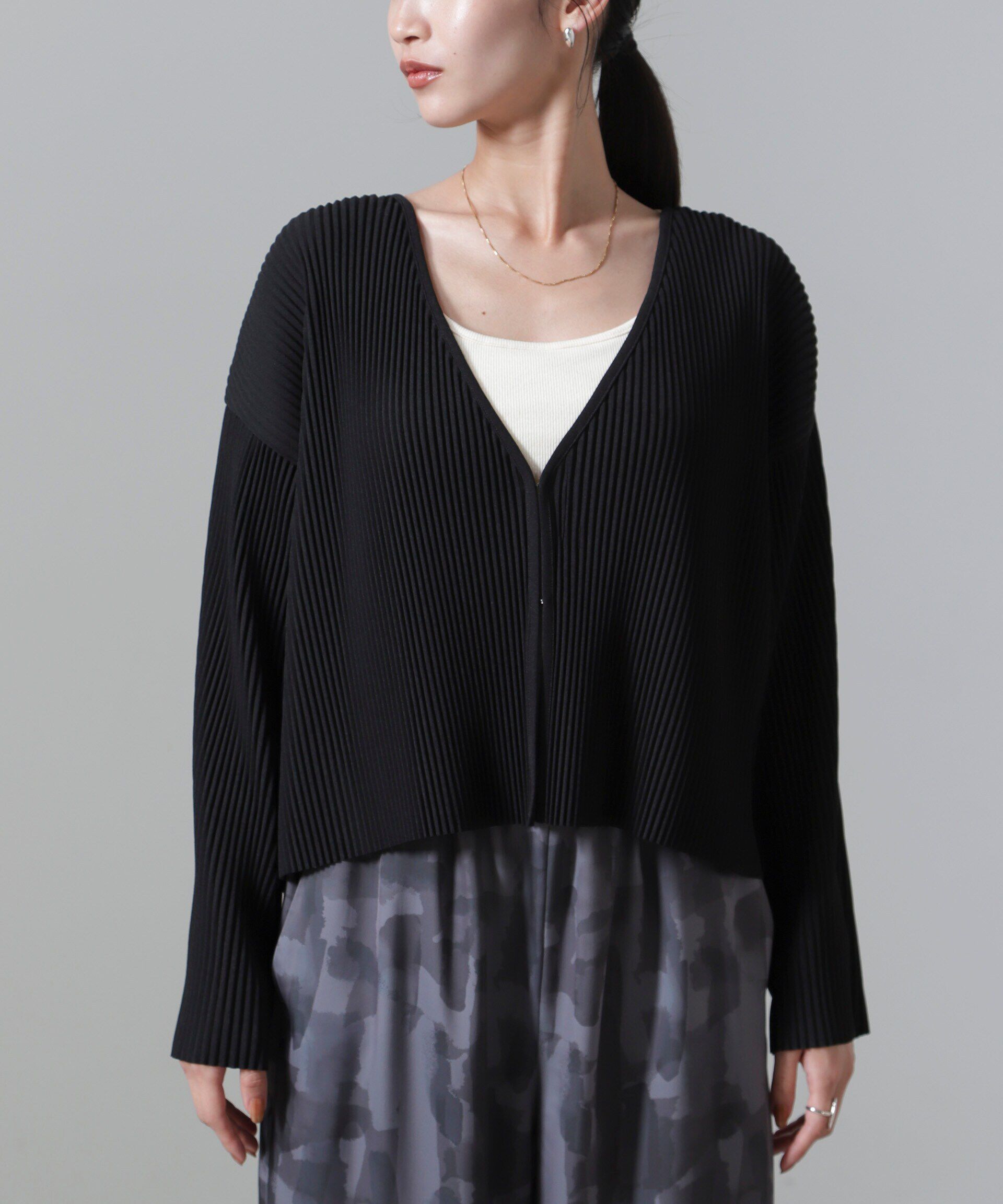 nano･universe「プリーツカット着流しカーディガン(セットアップ可)」|Tシャツ・カットソー|