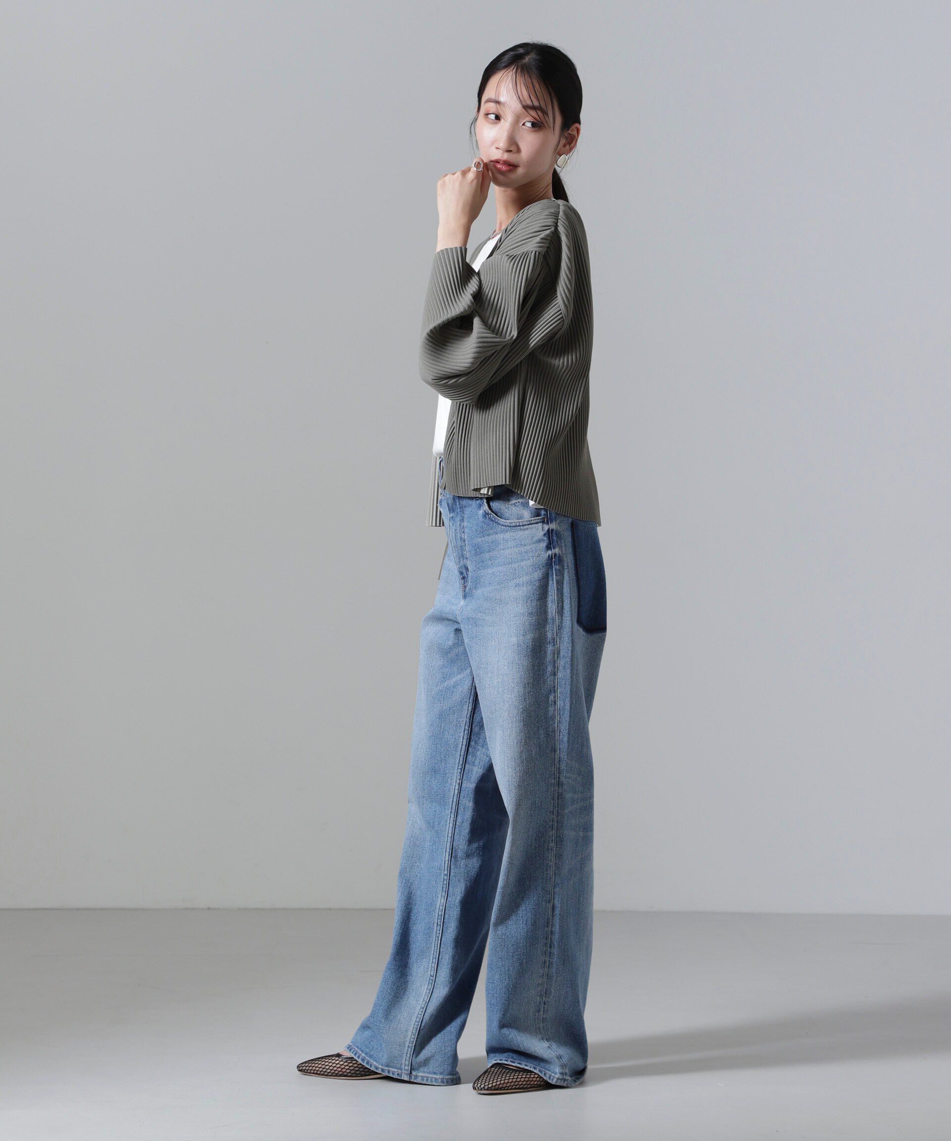 nano･universe「プリーツカット着流しカーディガン(セットアップ可)」|Tシャツ・カットソー|