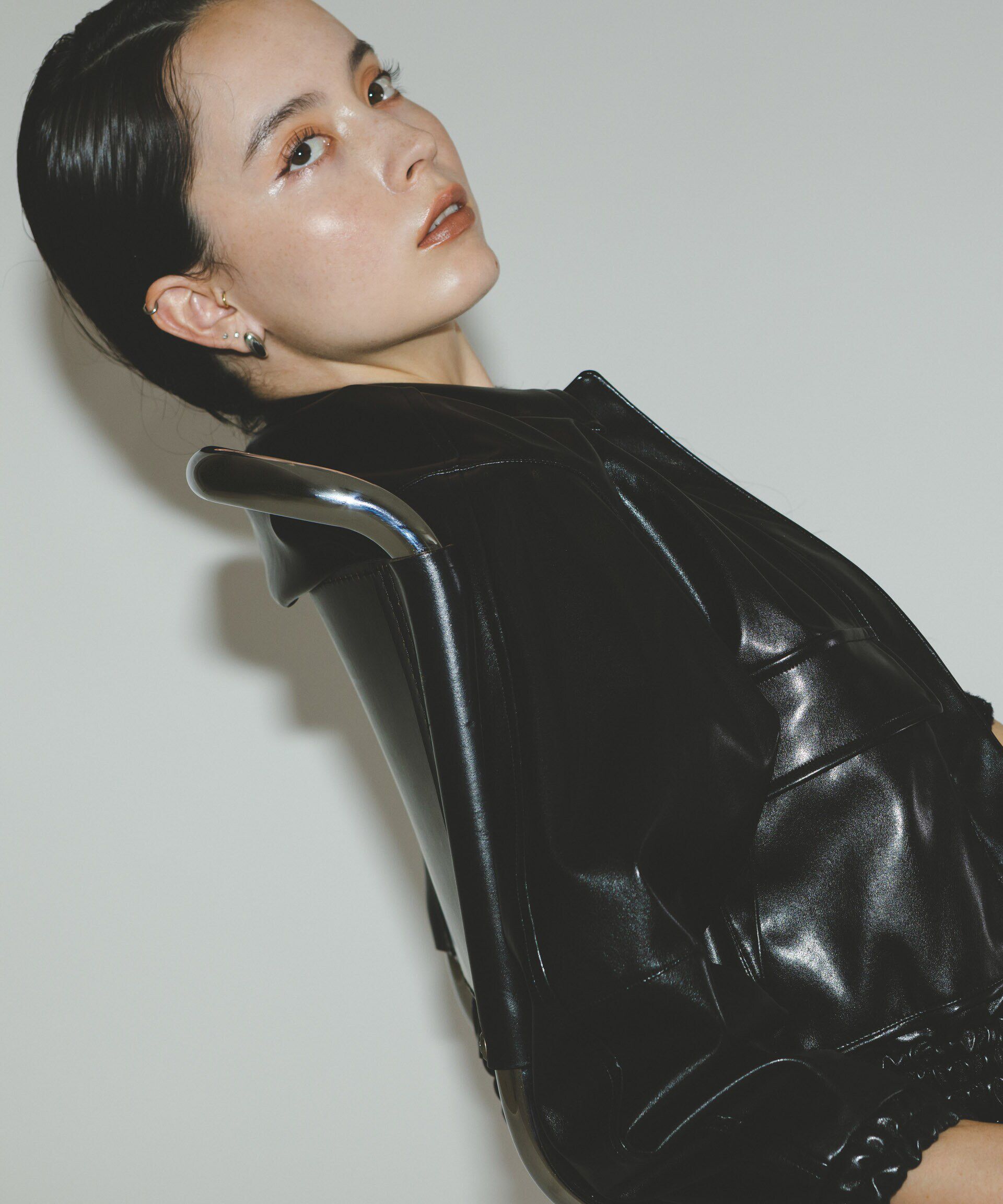 nano･universe「フェイクレザーショートブルゾン(セットアップ可)」|ブルゾン・スタジャン|