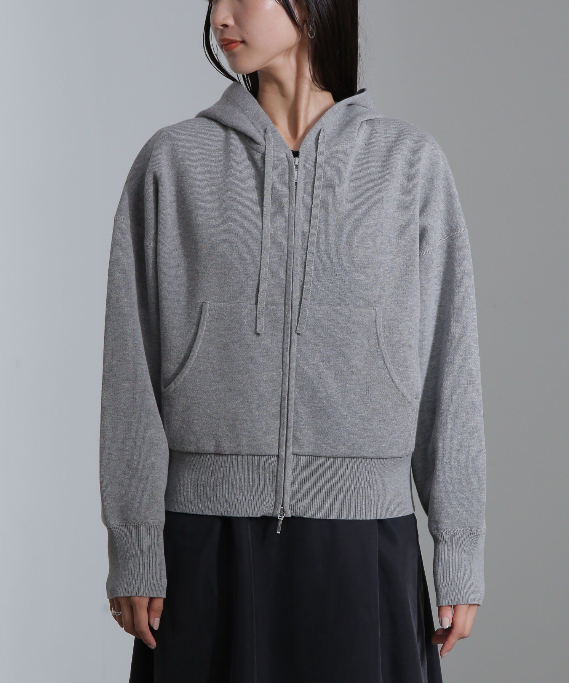 nano･universe「接結ニットパーカー」|ニット・セーター|