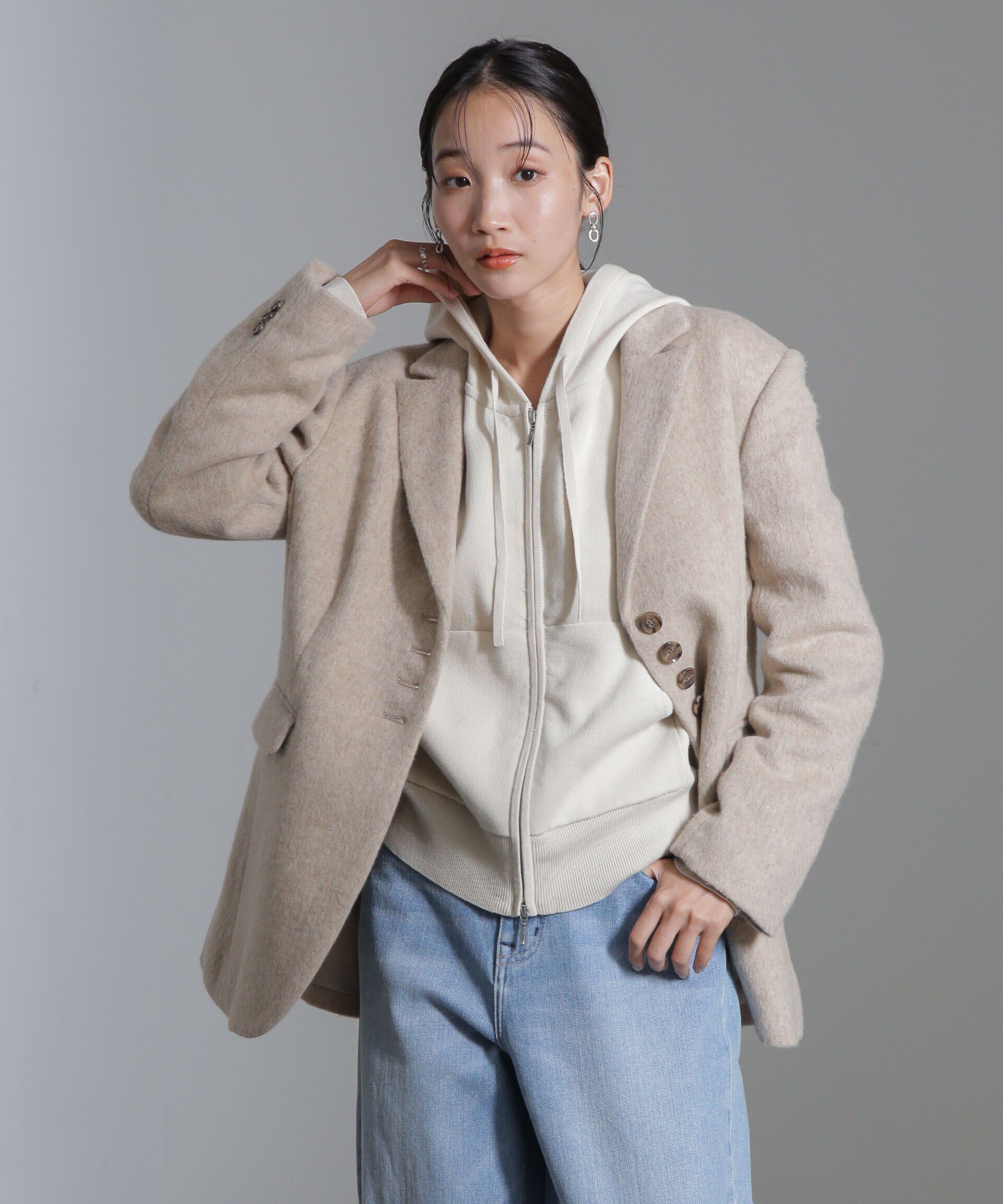 nano･universe「接結ニットパーカー」|ニット・セーター|