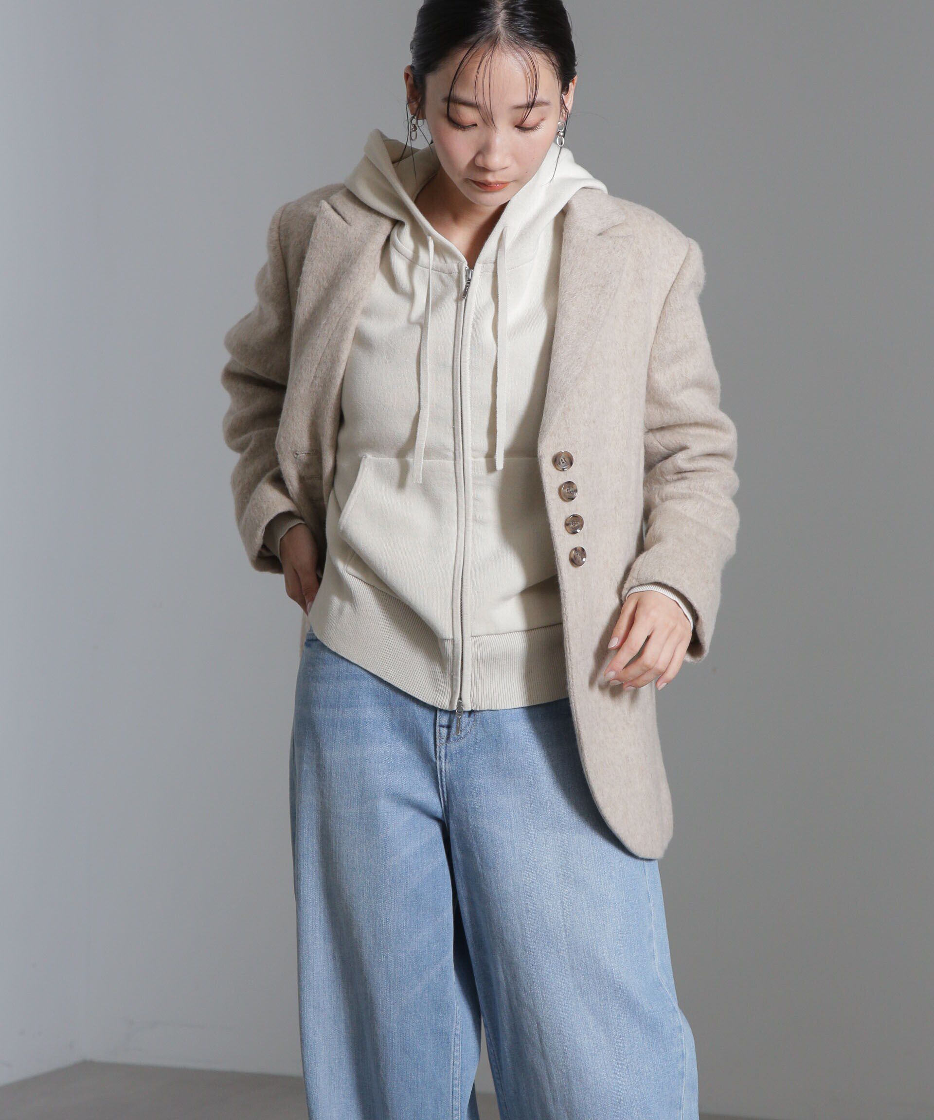 nano･universe「接結ニットパーカー」|ニット・セーター|