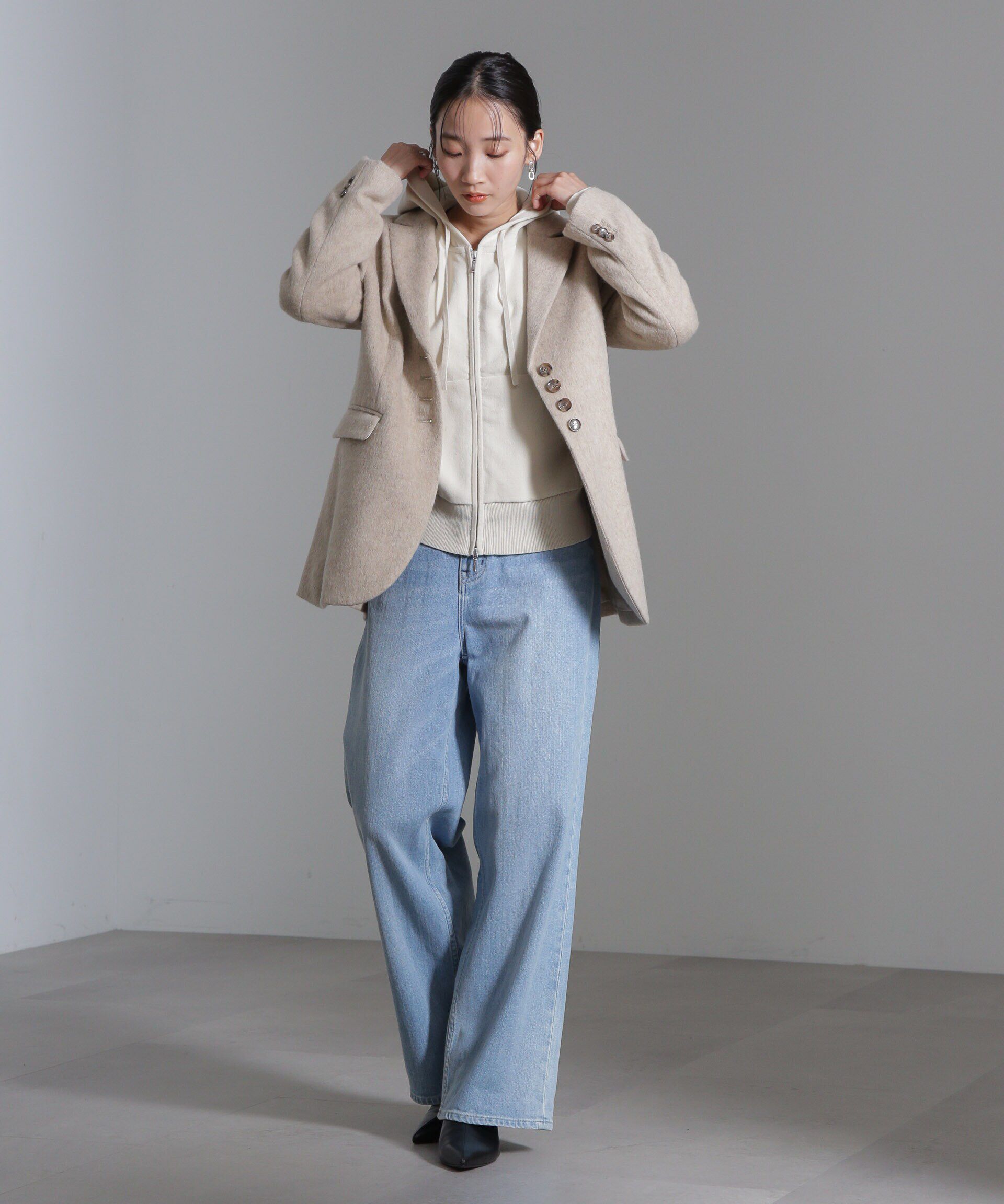 nano･universe「接結ニットパーカー」|ニット・セーター|