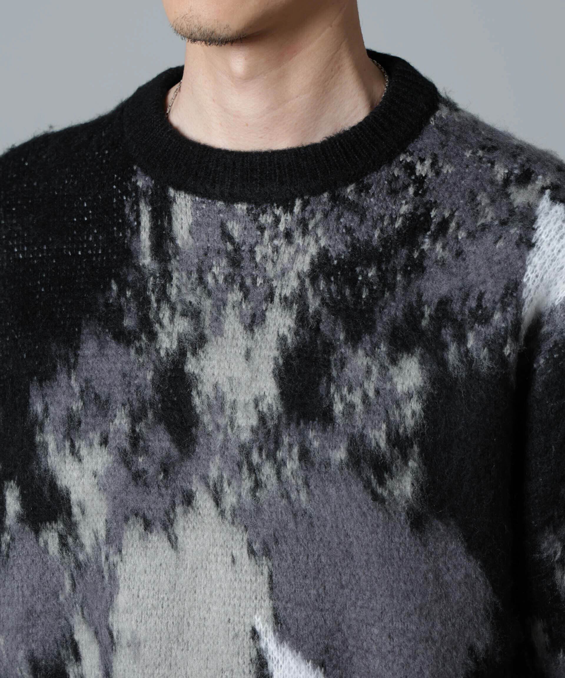 nano･universe「アート柄クルーネックニット」|ニット・セーター|