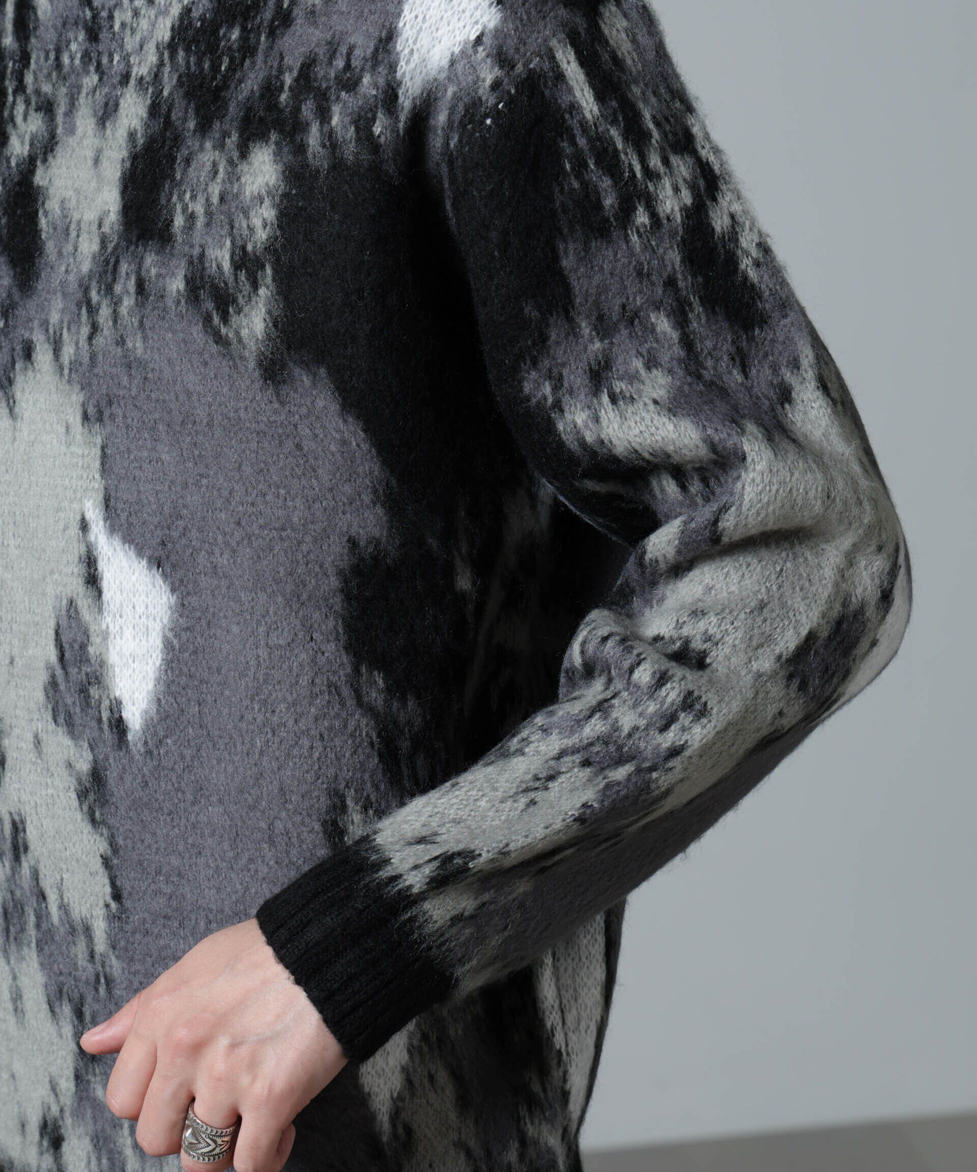 nano･universe「アート柄クルーネックニット」|ニット・セーター|