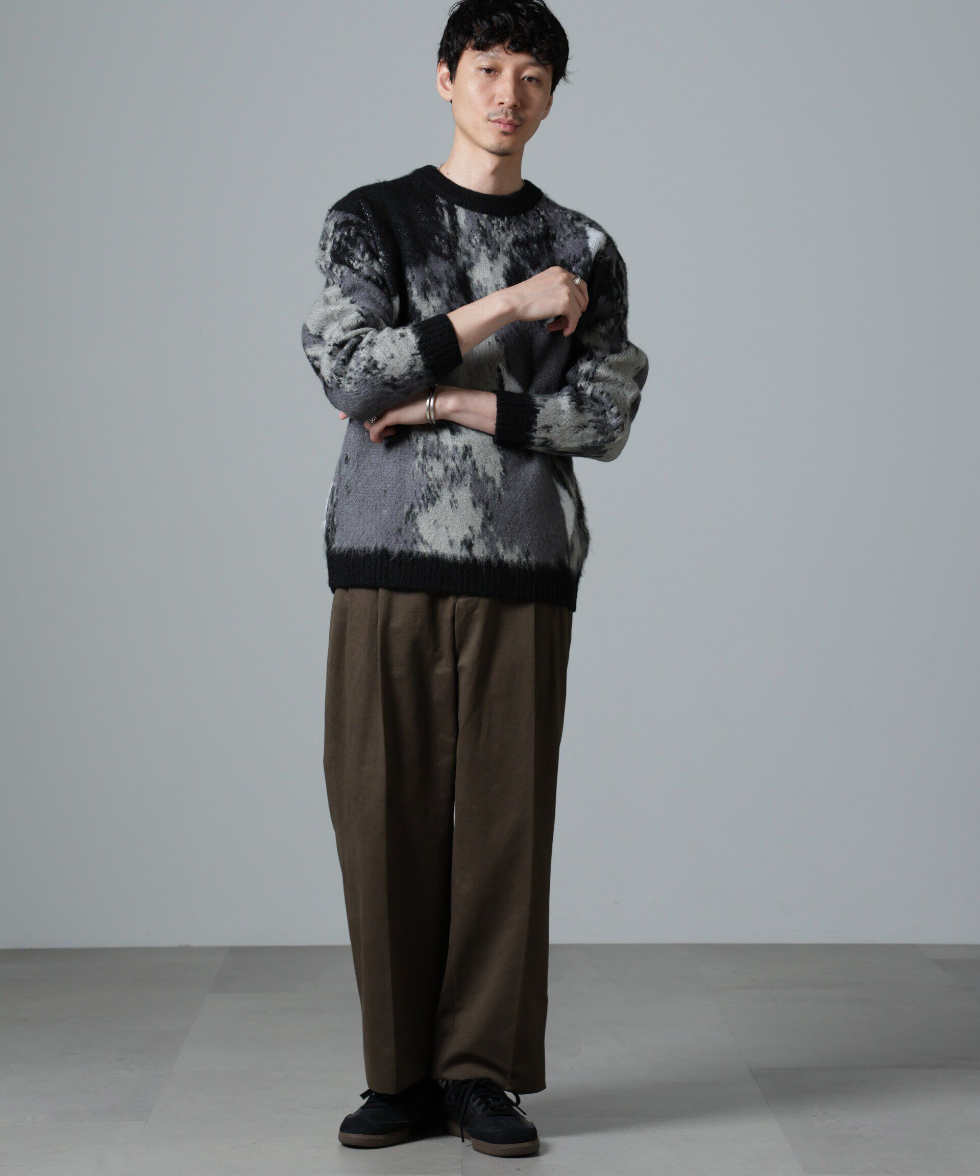 nano･universe「アート柄クルーネックニット」|ニット・セーター|