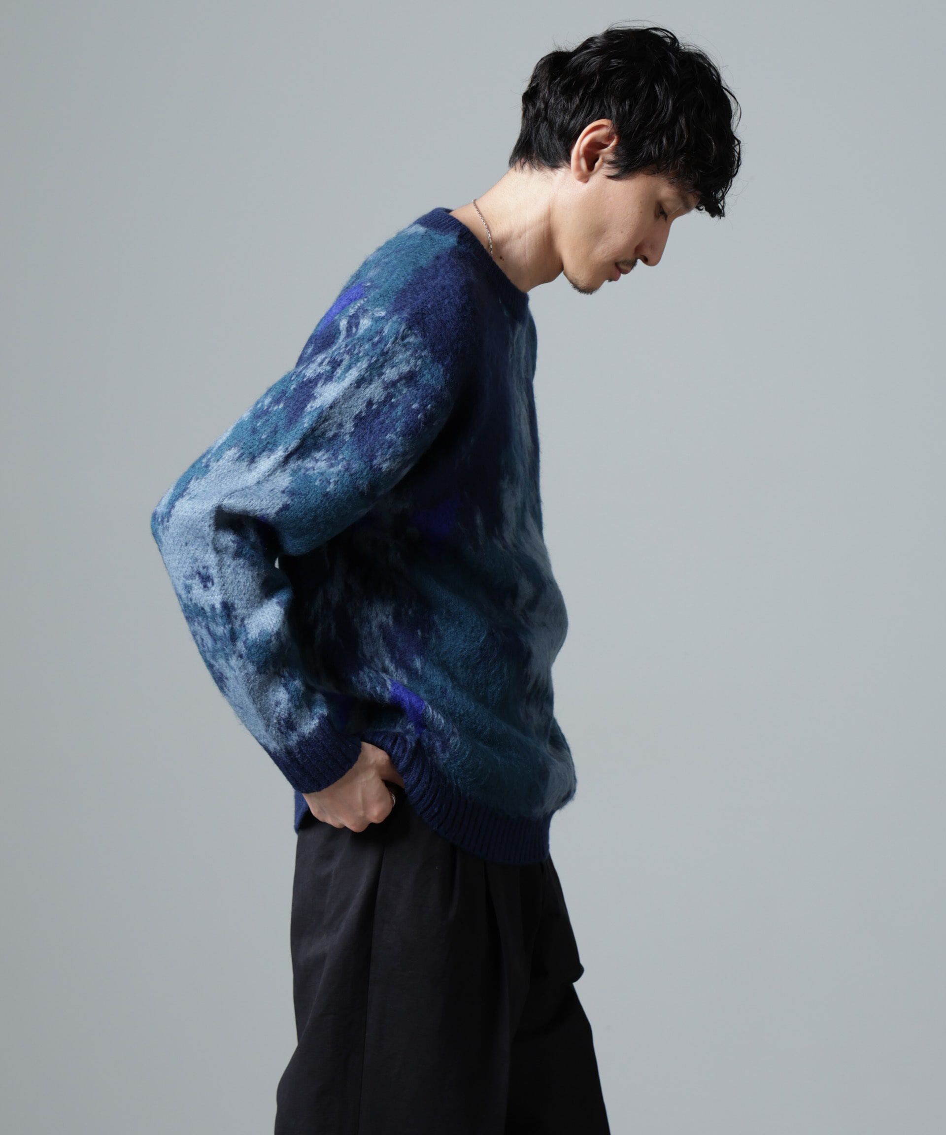 nano･universe「アート柄クルーネックニット」|ニット・セーター|