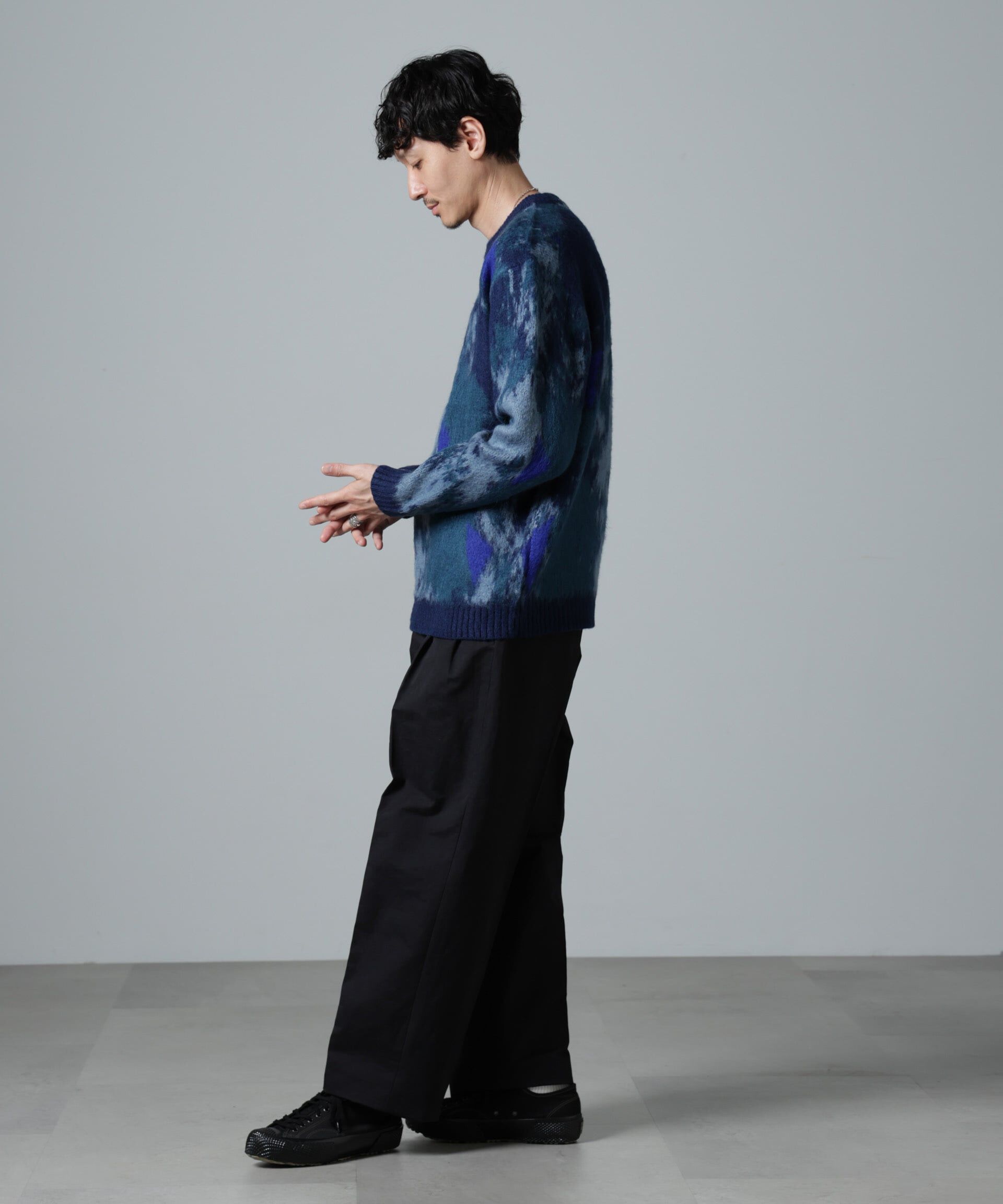 nano･universe「アート柄クルーネックニット」|ニット・セーター|