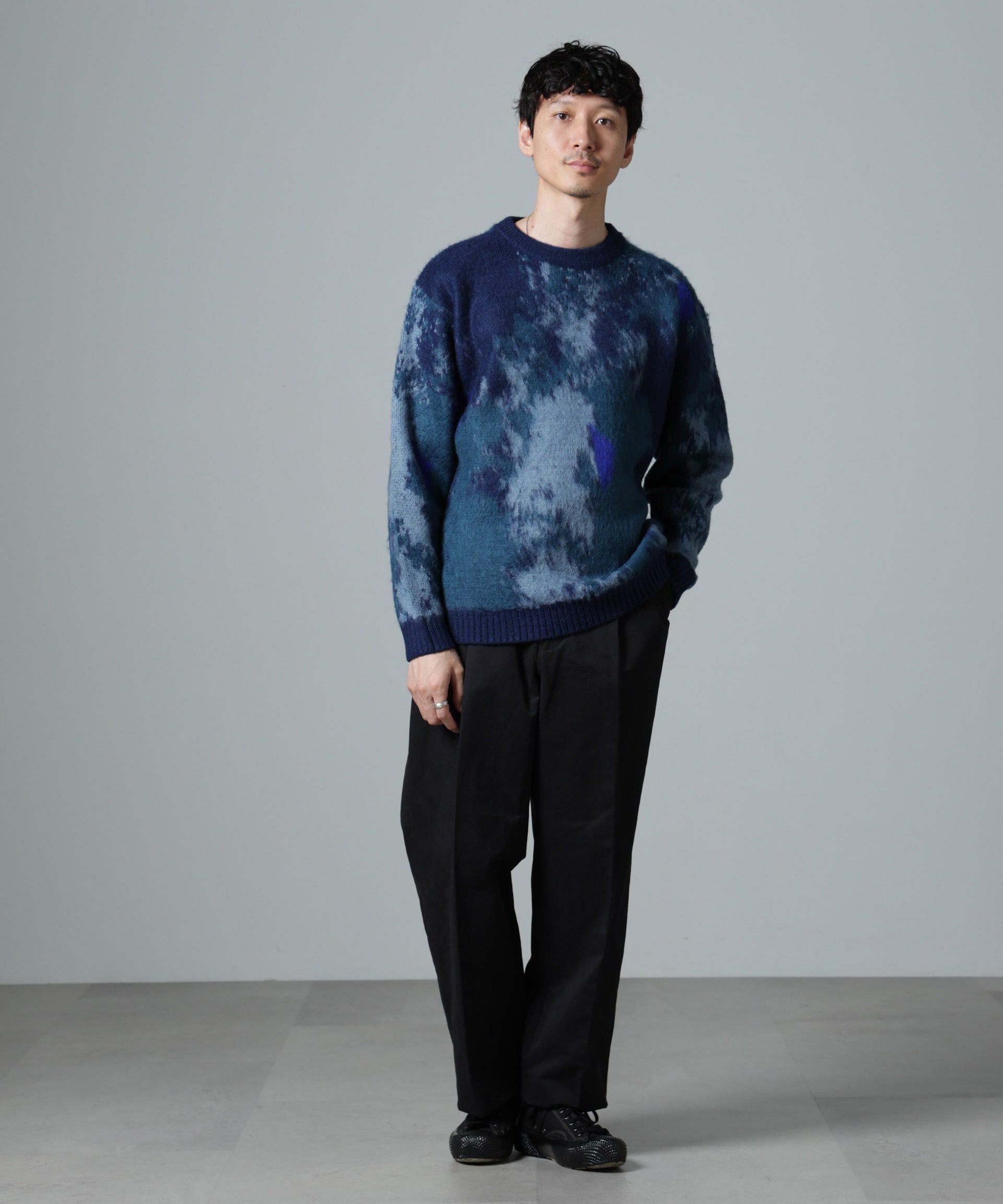 nano･universe「アート柄クルーネックニット」|ニット・セーター|