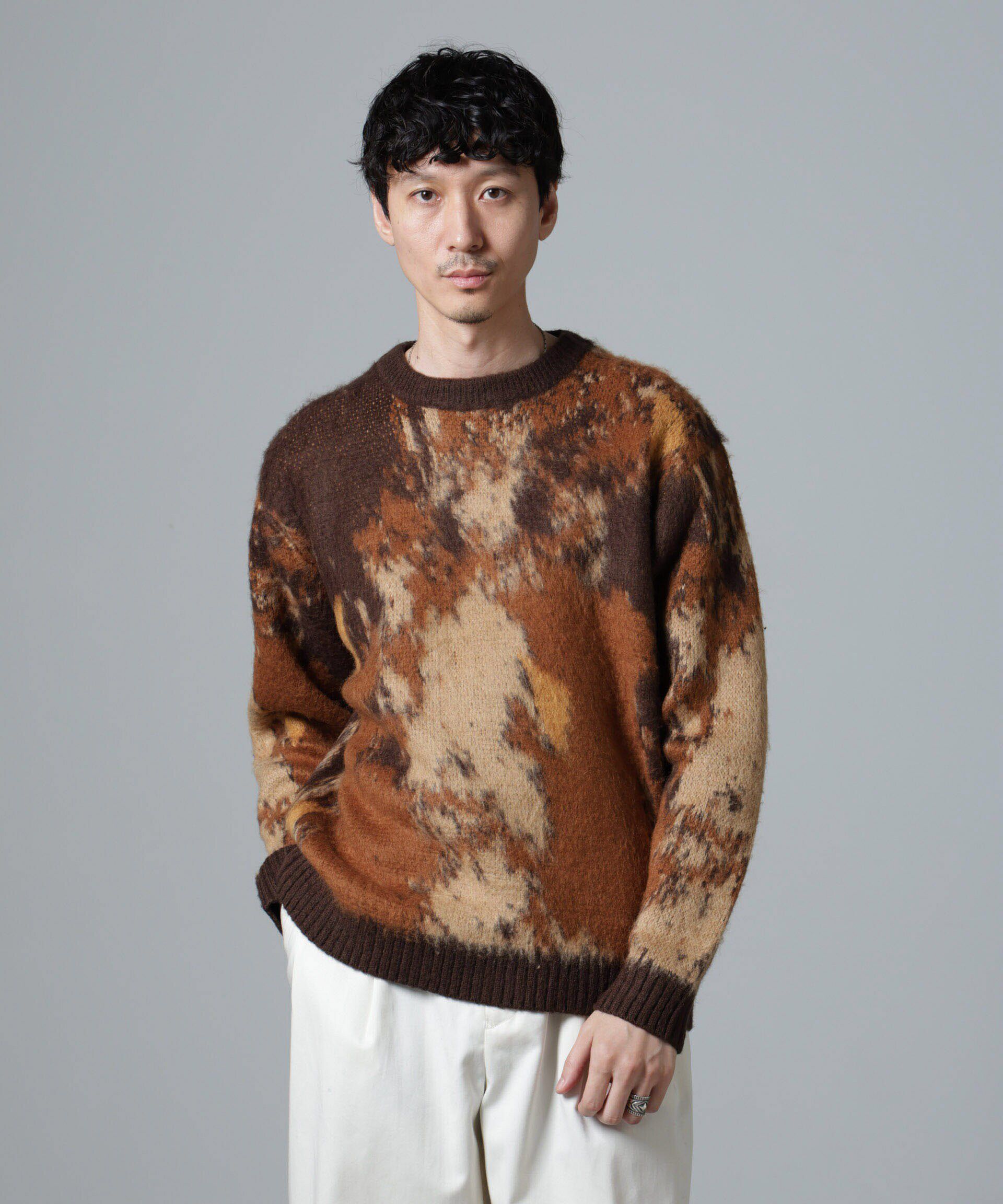 nano･universe「アート柄クルーネックニット」|ニット・セーター|