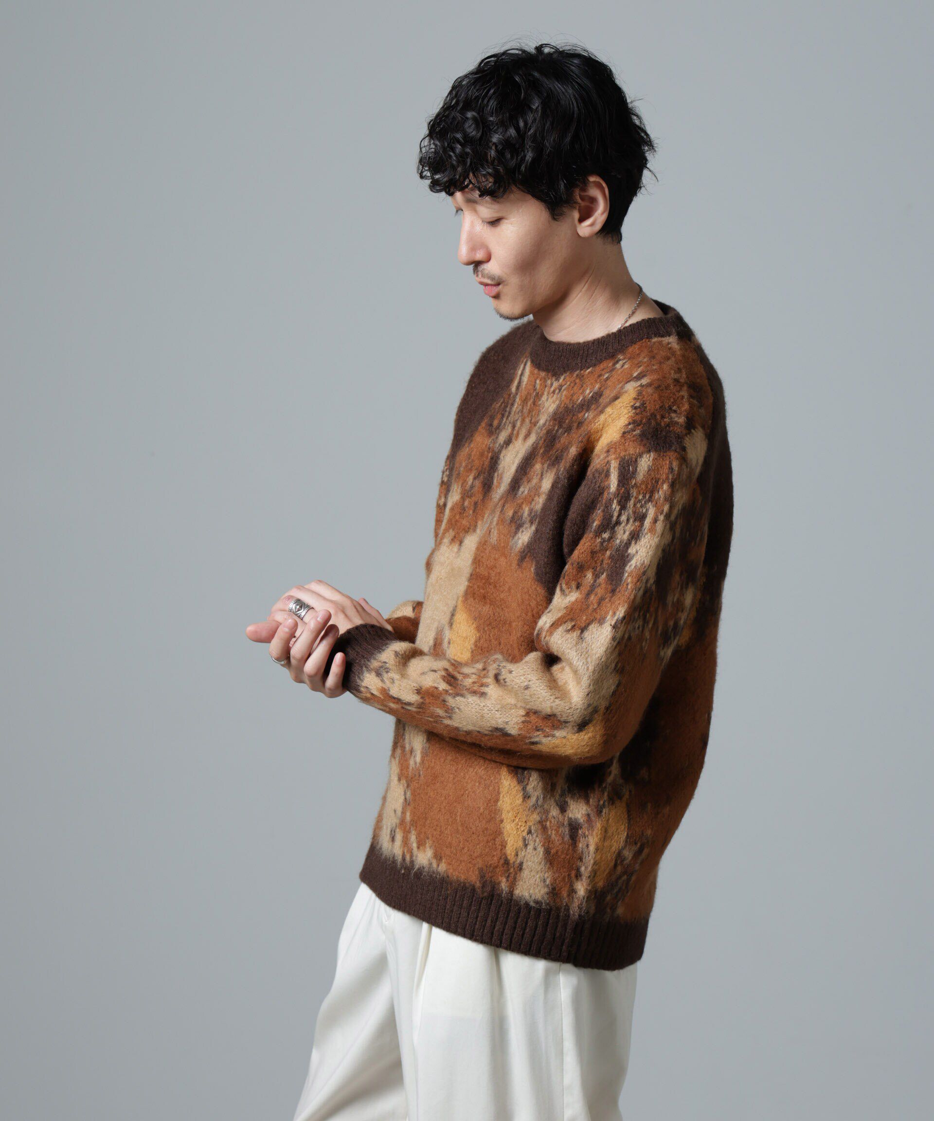 nano･universe「アート柄クルーネックニット」|ニット・セーター|