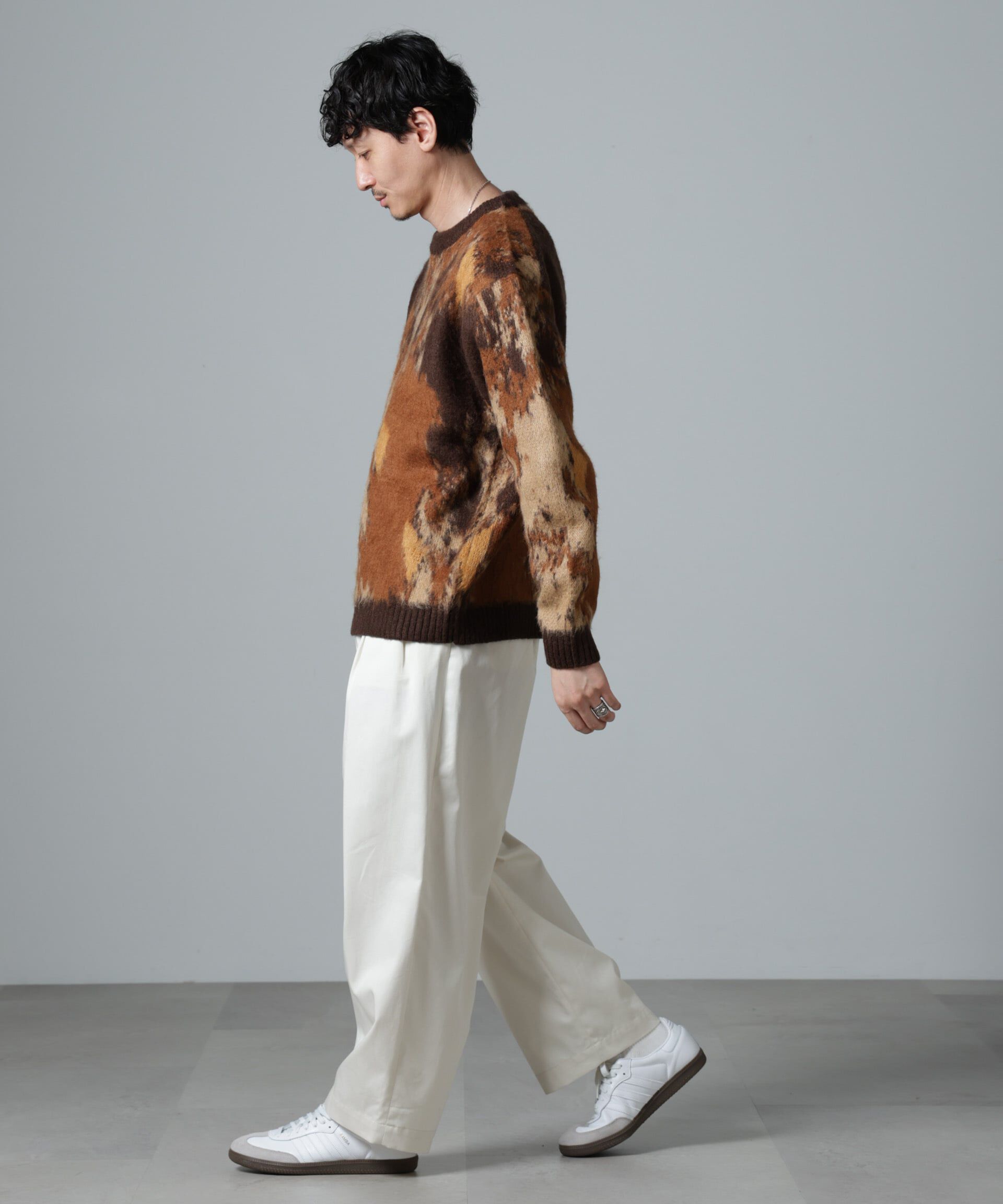 nano･universe「アート柄クルーネックニット」|ニット・セーター|