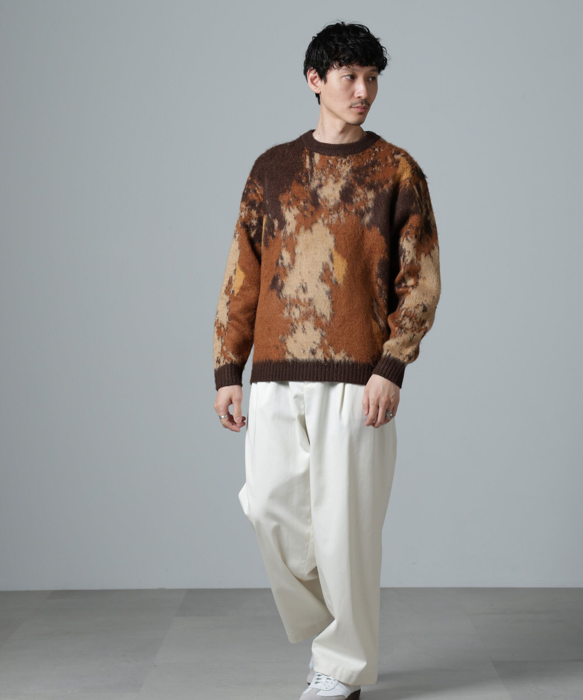 nano･universe「アート柄クルーネックニット」|ニット・セーター|