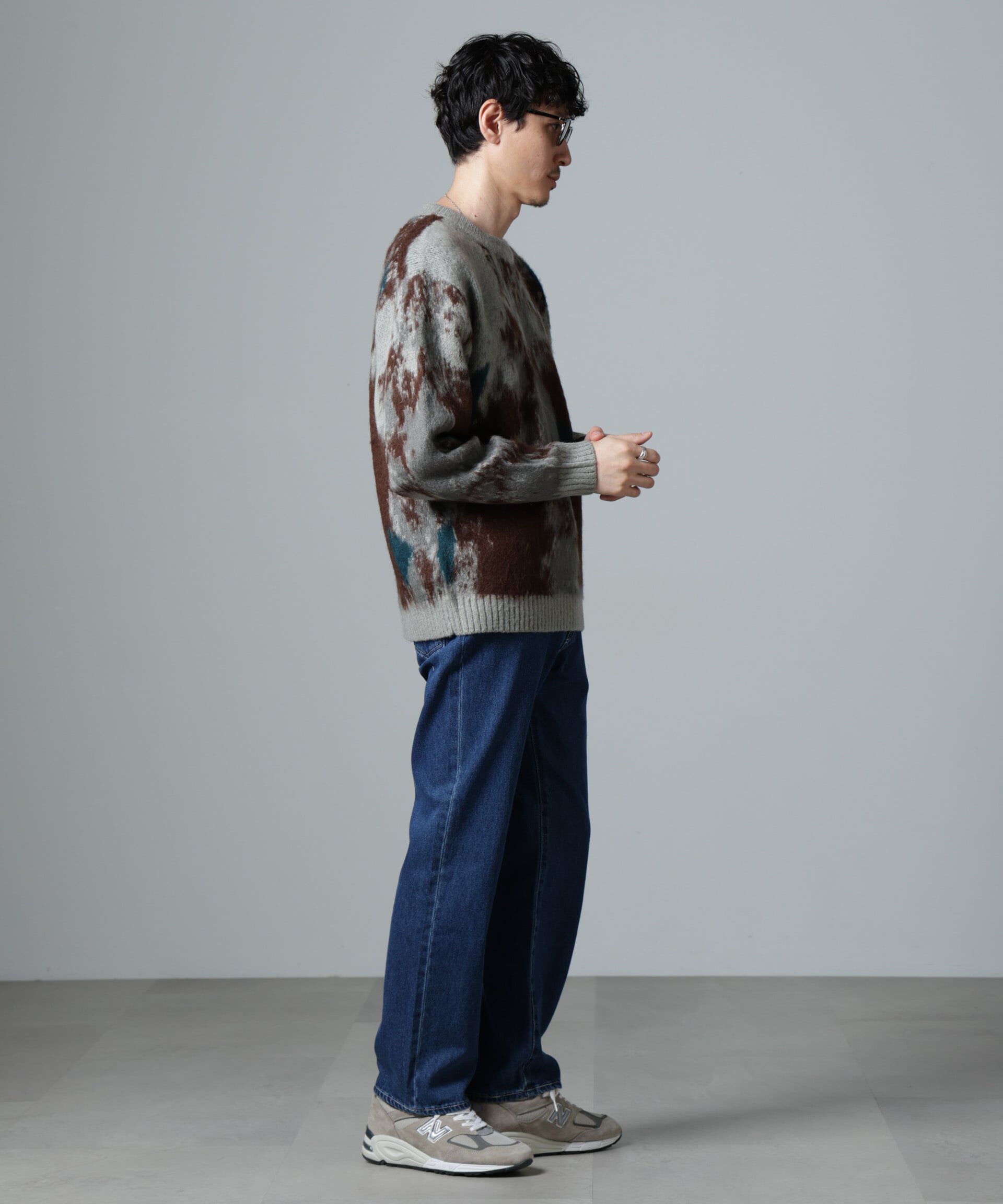 nano･universe「アート柄クルーネックニット」|ニット・セーター|